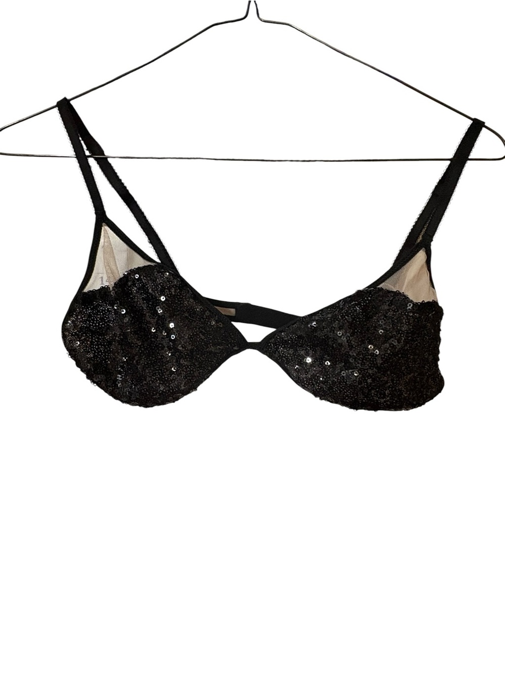 Victoria’s Secret 2014 Black Sequin Mesh Bra NWT Size Medium